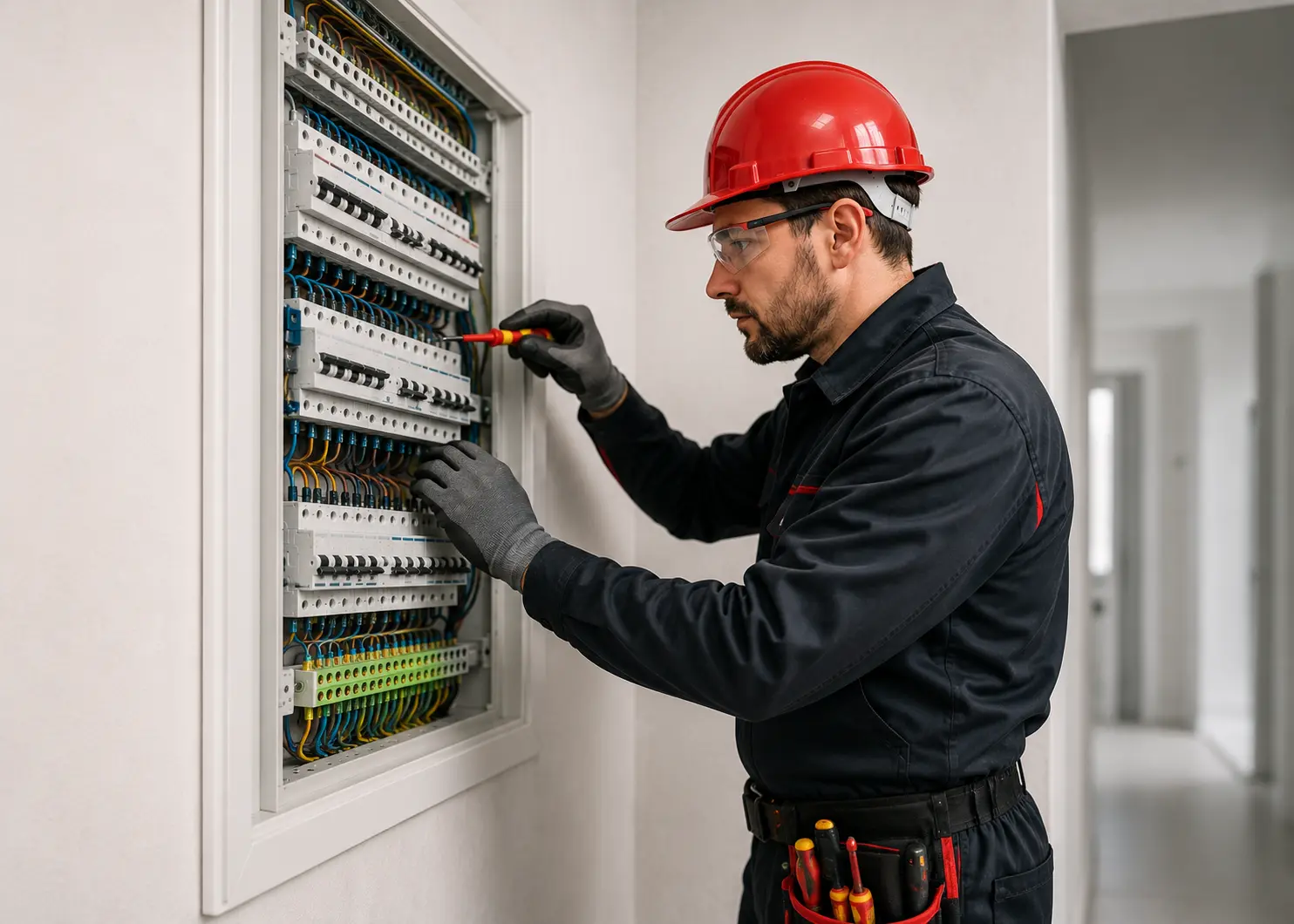Electrician at work