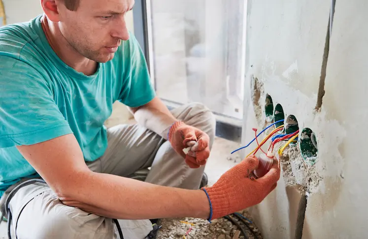 Electrician at work
