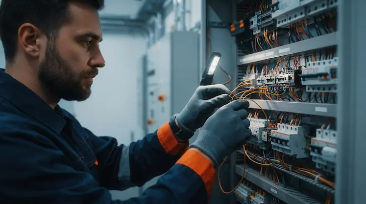 Electrician at work