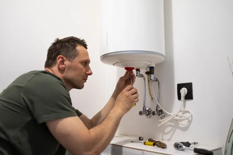 Plumber at work