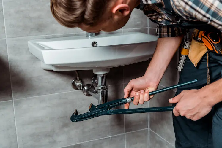 Plumber at work