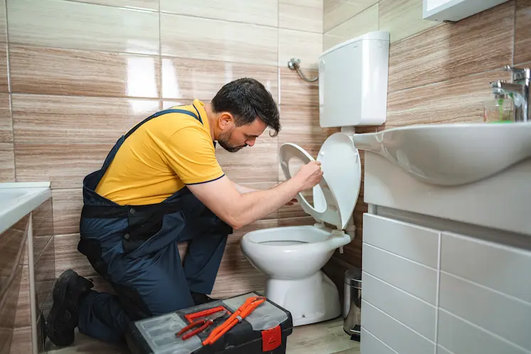 Plumber at work