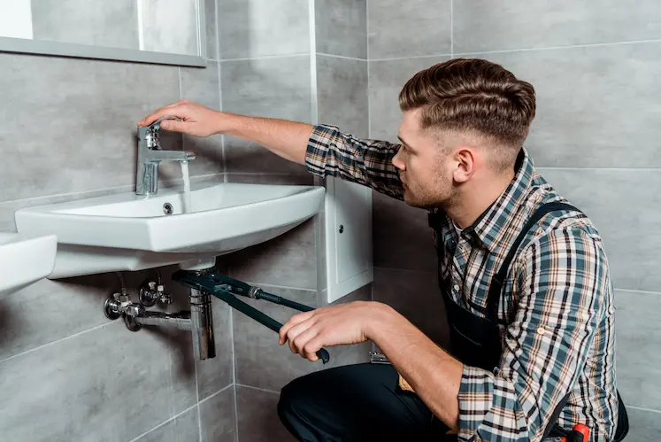 Plumber at work