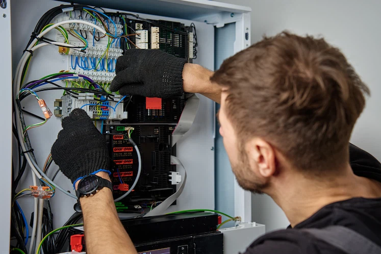 Electrician at work